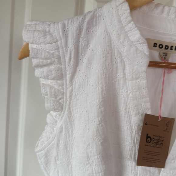 Boden Wren Double Cloth Short Dress NWT white size 4 - Picture 10 of 11